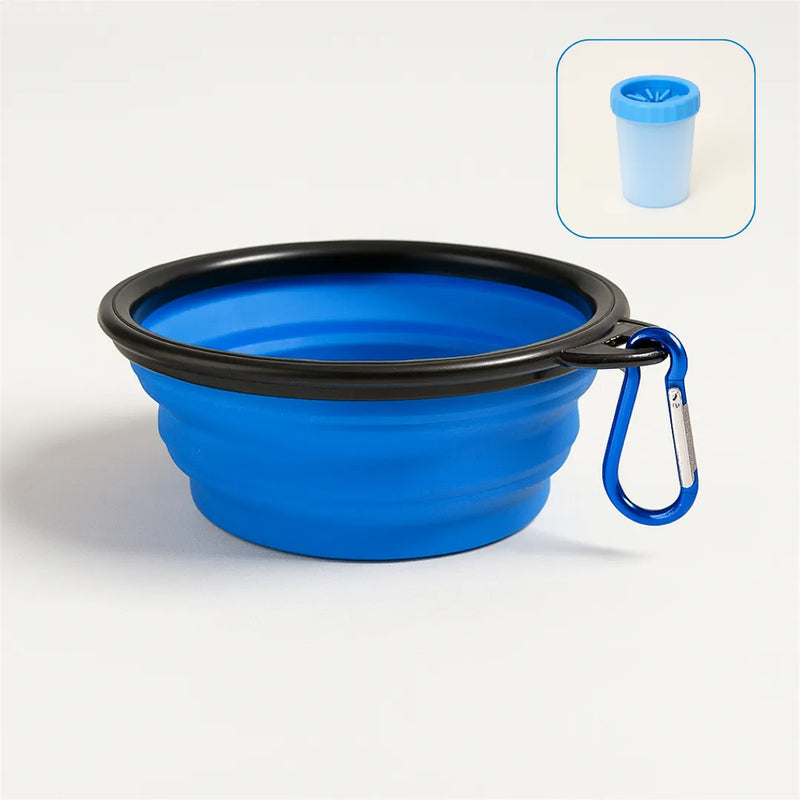 Kit Passeio Barkly — Copo Limpa-Patas + Tigela Portátil