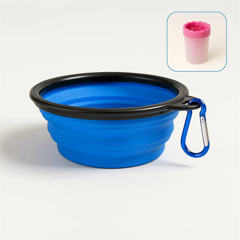 Kit Passeio Barkly — Copo Limpa-Patas + Tigela Portátil