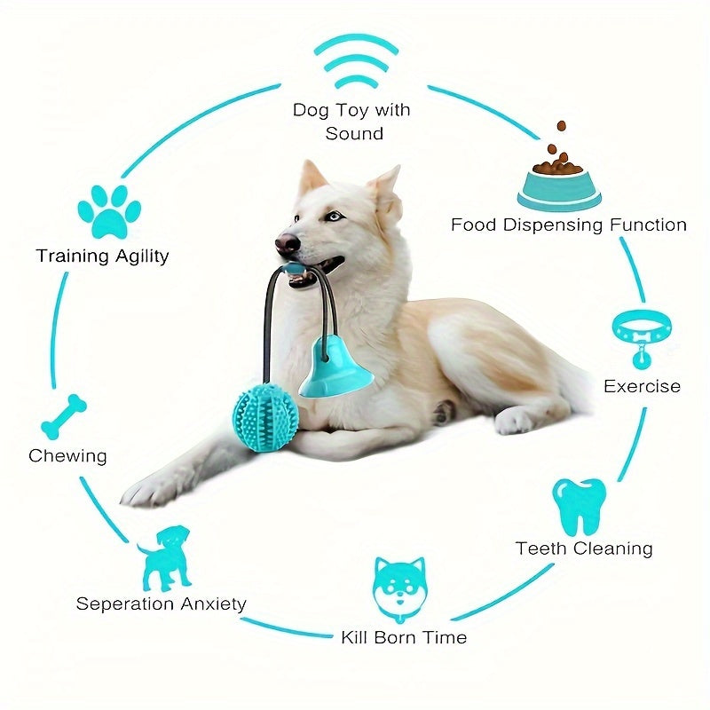 Bola de sucção interativa Barkly ChewForce™ – Brinquedo dispensador de petiscos e limpeza dentária para cães de médio e grande porte 