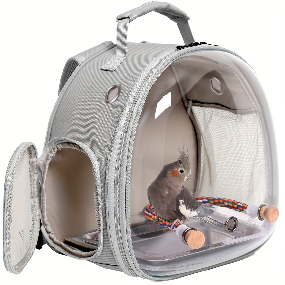Barkly SkyPod™ – Portable Bird & Small Pet Carrier with Clear Bubble Window and Perch