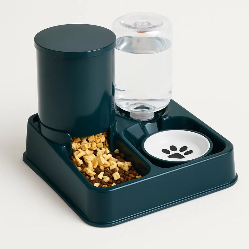 Alimentador Automático 2 em 1 com Bebedouro por Gravidade para Pets