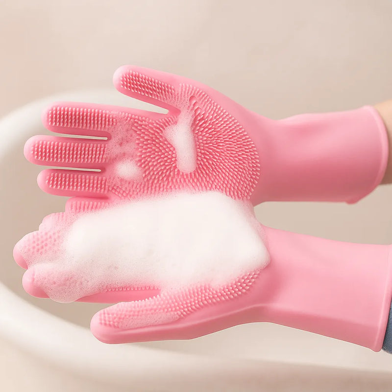 Luva de Limpeza e Banho Pet em Silicone — Resistente ao Calor