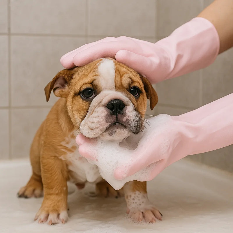 Luva de Limpeza e Banho Pet em Silicone — Resistente ao Calor