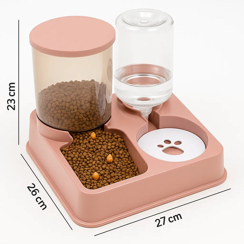 Alimentador Automático 2 em 1 com Bebedouro por Gravidade para Pets