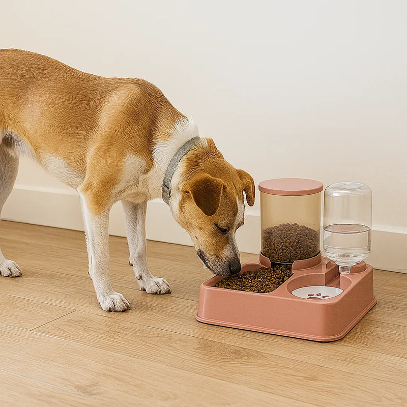 Alimentador Automático 2 em 1 com Bebedouro por Gravidade para Pets