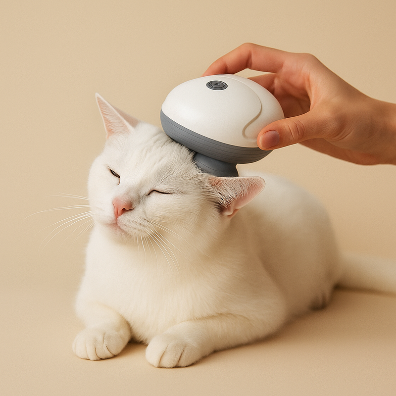 Massageador Calmante - Carinho Inteligente para Gatos & Humanos