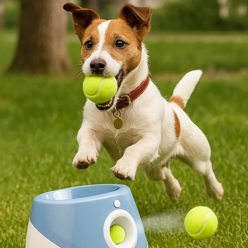 Lançador Automático de Bolas de Tênis para Cães