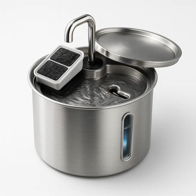 Fonte de Água Automática para Gatos com Filtro e Bomba Silenciosa